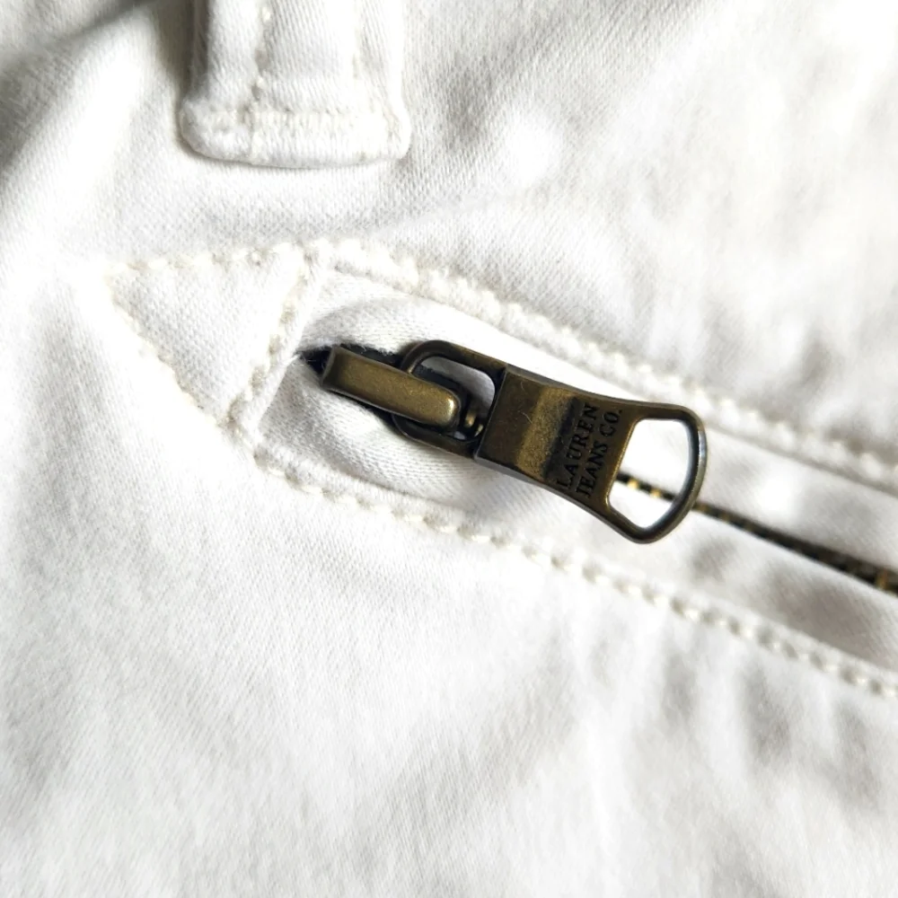 Lauren Ralph Lauren Green Label Jeans White Classic- White Straight-Leg Pants - Picture 6 of 9